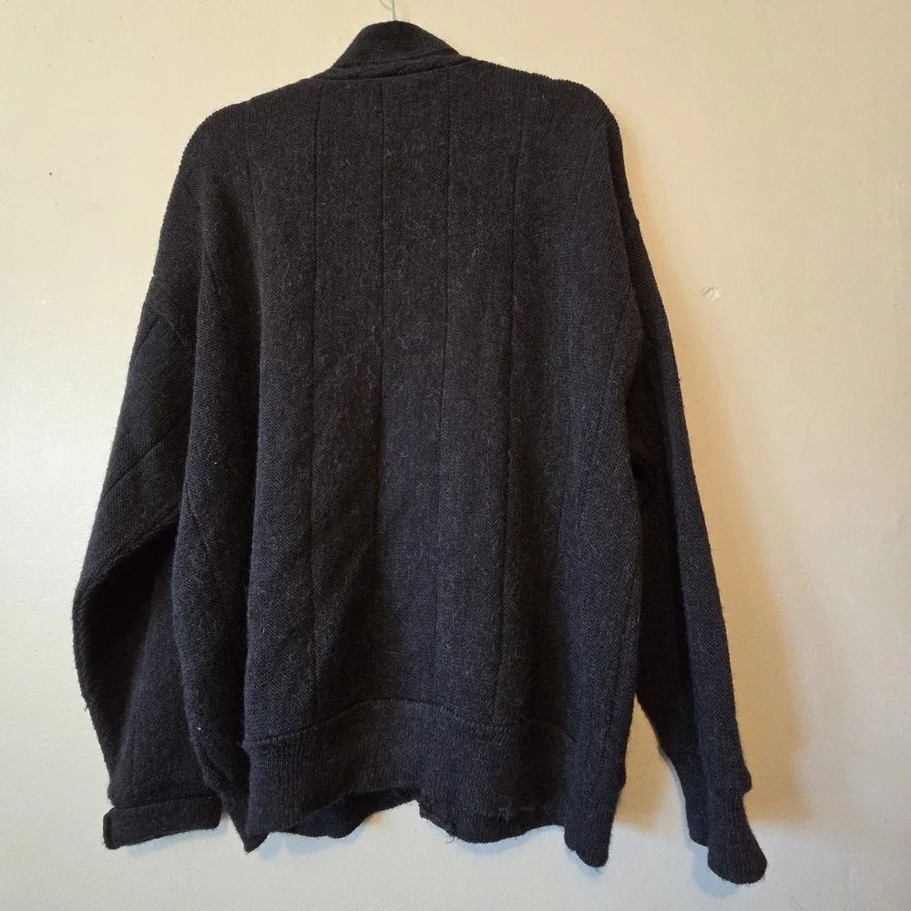 Vintage‎ 90s Y2K Alpaca Cardigan Sweater Mens XXL Gray Dad Grandpa Made In Italy